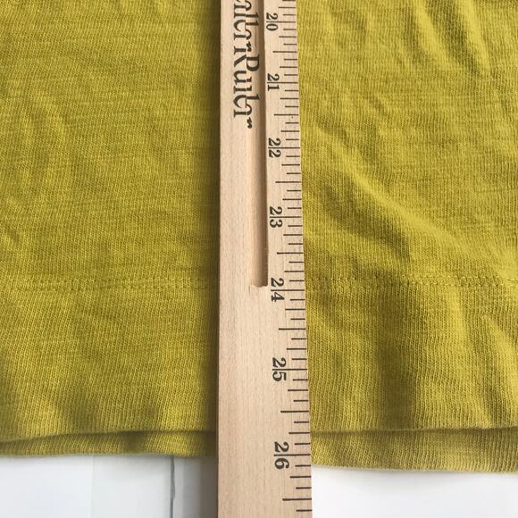 LOFT Top Womens Small Yellow Green Short Sleeve 100% Slub Cotton Terry Knit - Picture 9 of 10